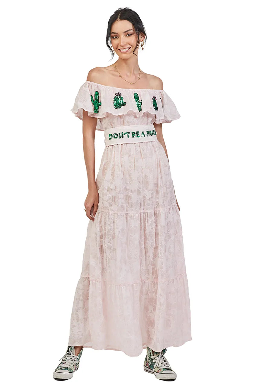 cactus maxi dress Cactus printed layered maxi dress Sara Melki