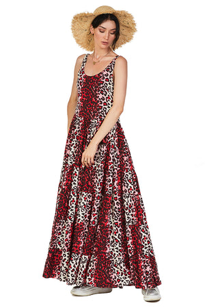 Red Leopard Maxi Dress