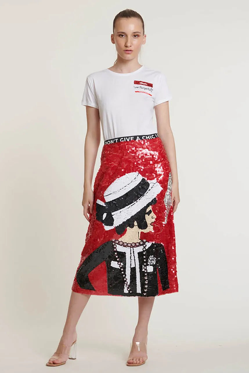 Coco Portrait Sequin ALine Skirt