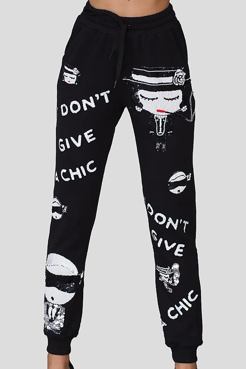 I DON'T GIVE A CHIC Runner Pants-Pre Order