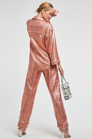 Rose Gold Sequin Pajama Pants
