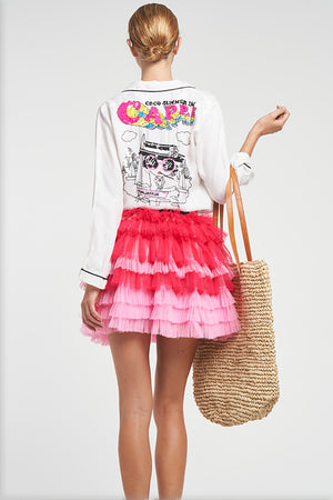 Coco Summer in Capri Silk Cupro Pajama Shirt