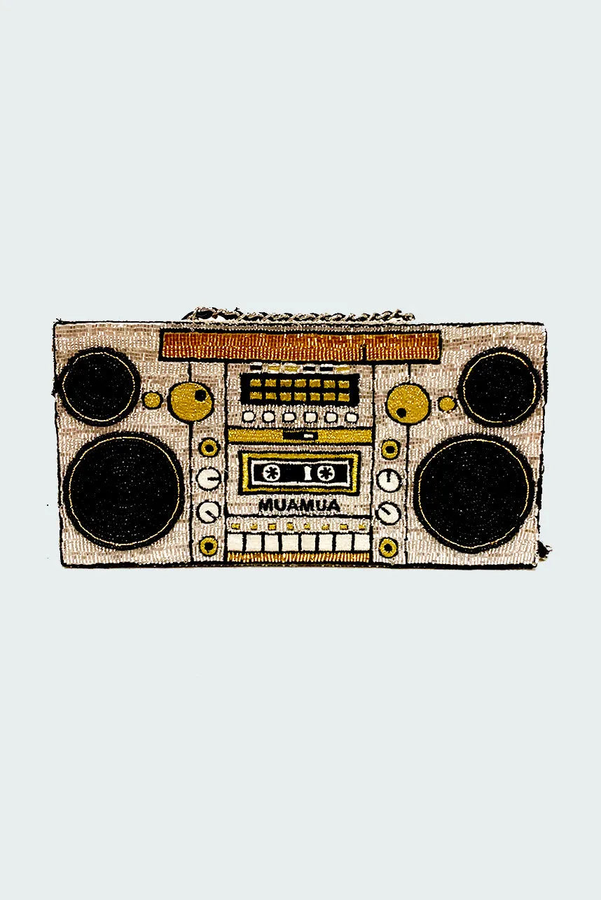 Embroidered Boombox Shoulder Bag