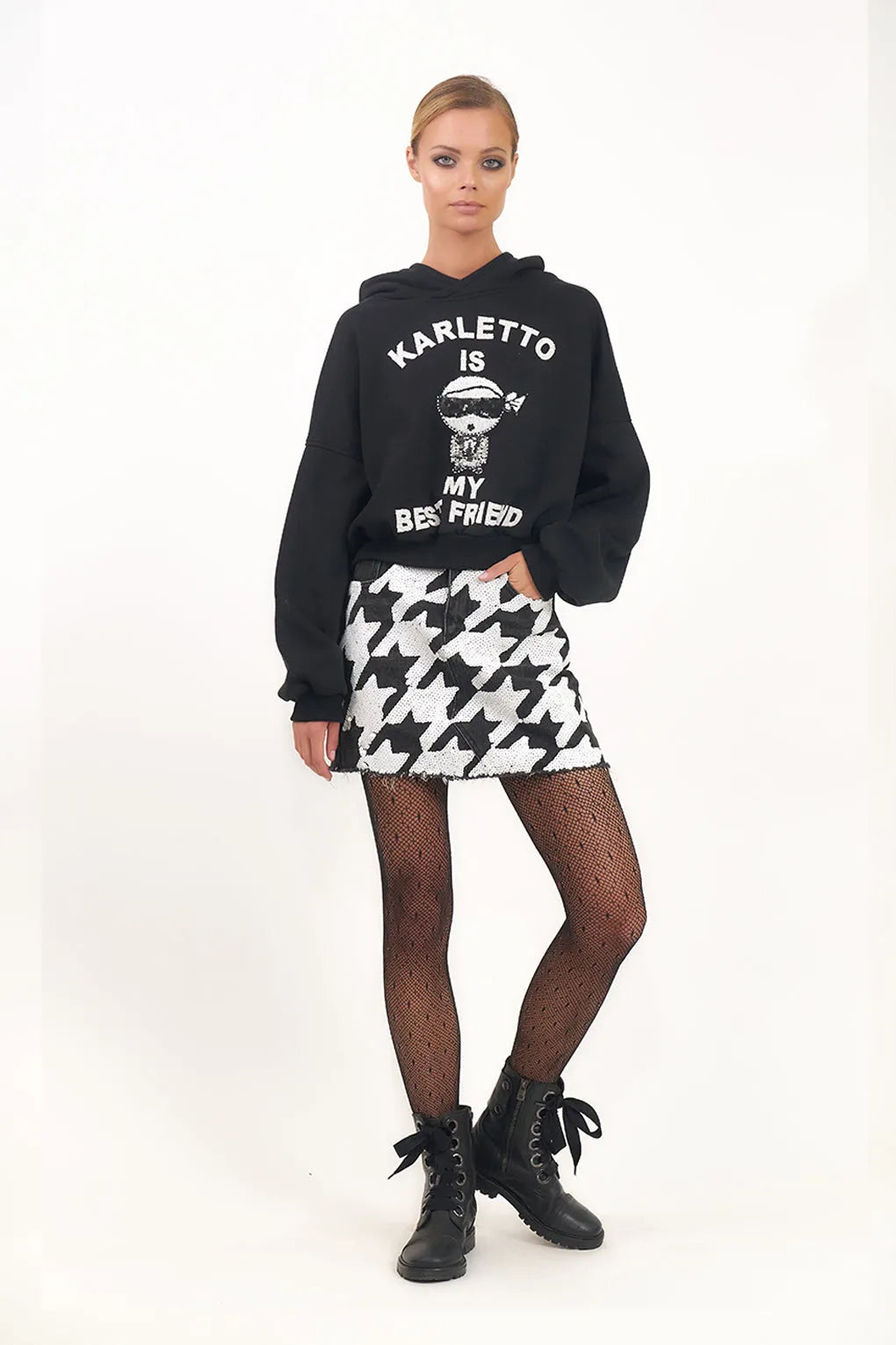 Karletto Is My Bestfriend Cropped Hoodie Jumper