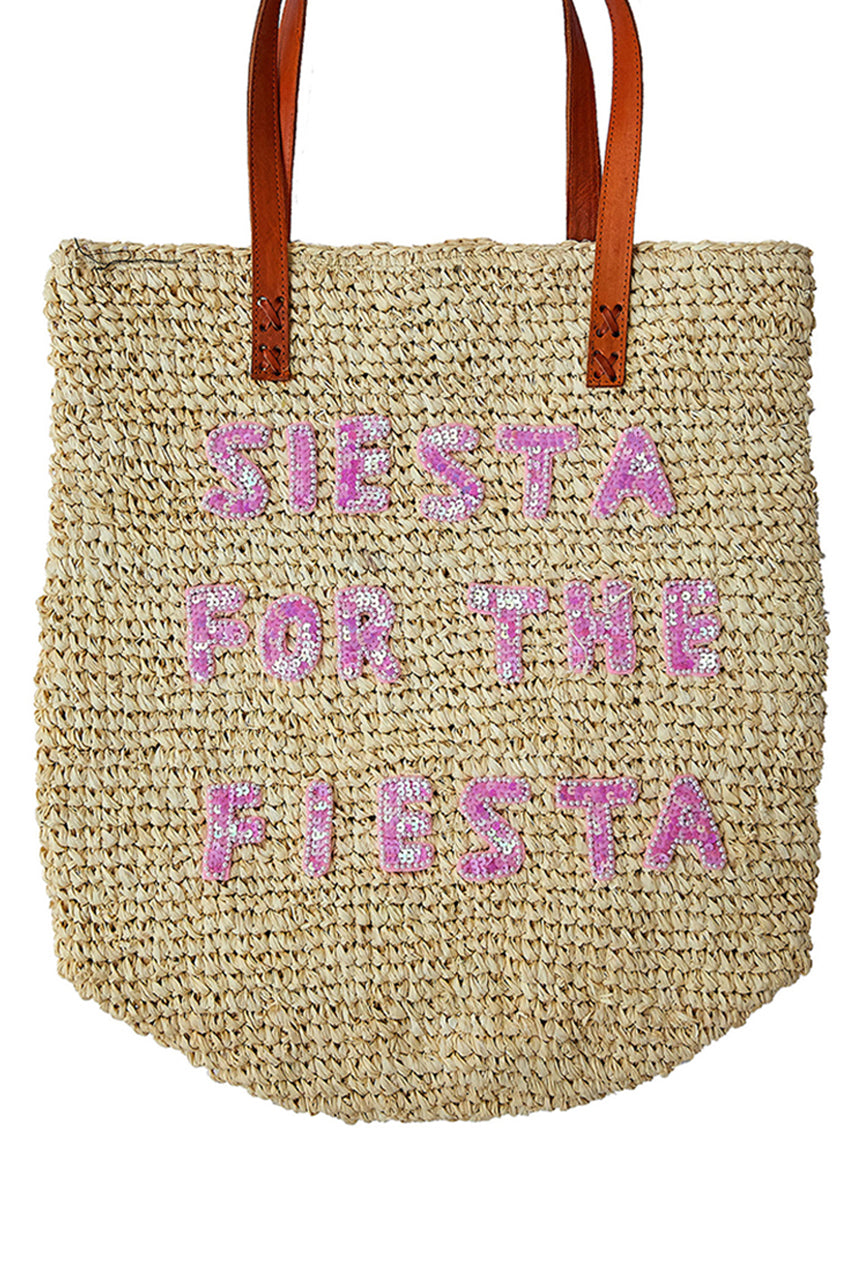 Siesta For The Fiesta Raffia Market Bag