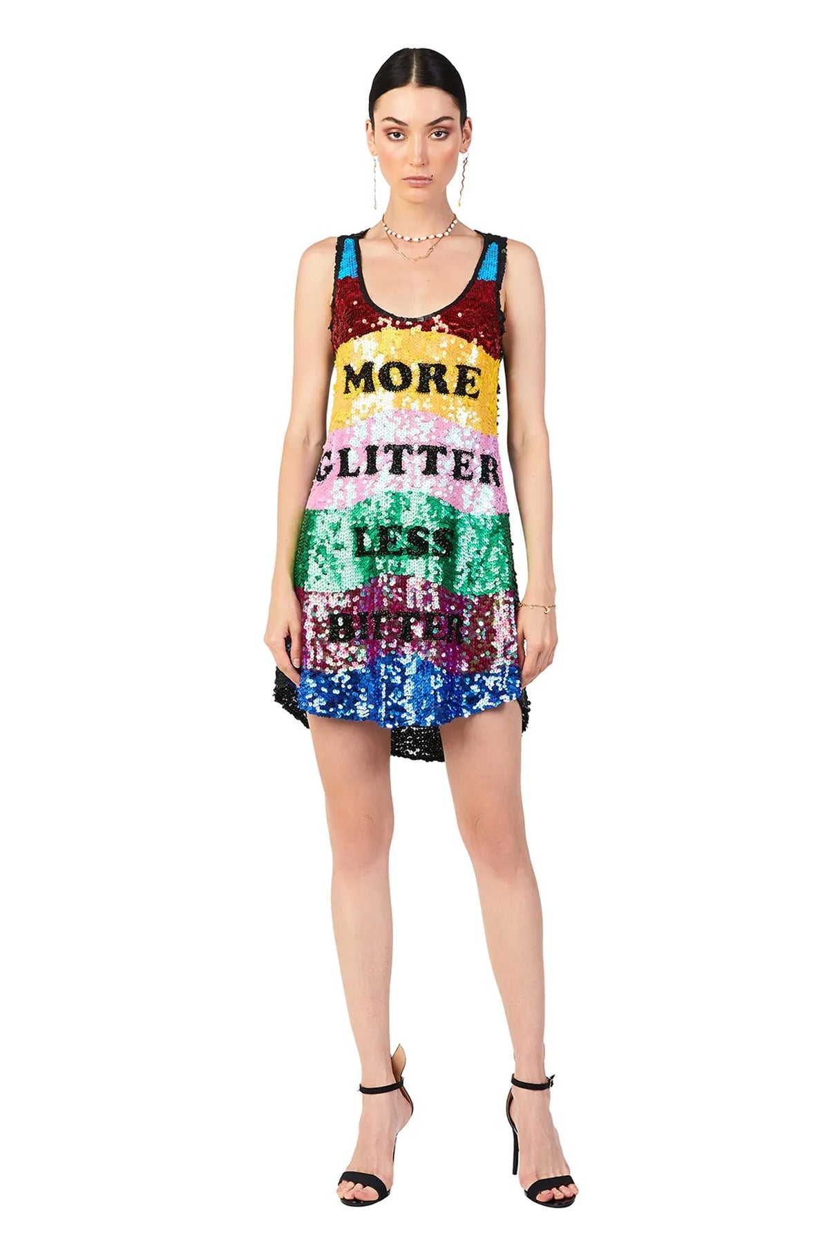 More Glitter Less Bitter Sequin Singlet Dress