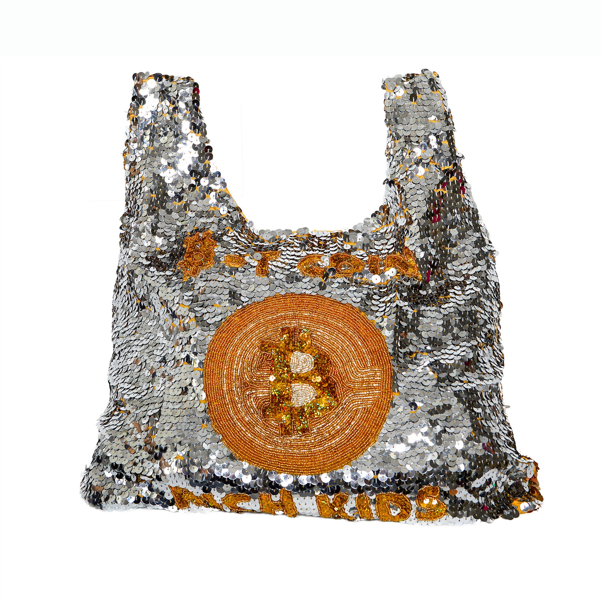 Sequin Supermarket Bag " Bit-Coin Rich Kids " - Pre Order