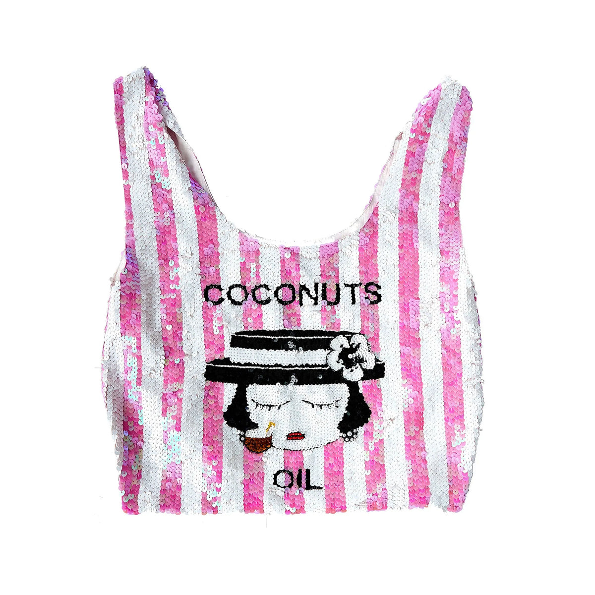 Sequin Supermarket Bag &quot; Coconuts Oil &quot;